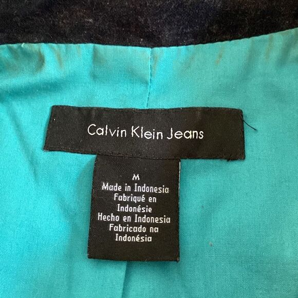 Calvin Klein Jean Black Velvet Short Jacket - Picture 3 of 7